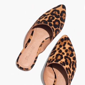 flat mules in calf hair